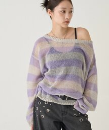 WHO'S WHO gallery | ワイドボーダーメッシュニット(ニット/セーター)