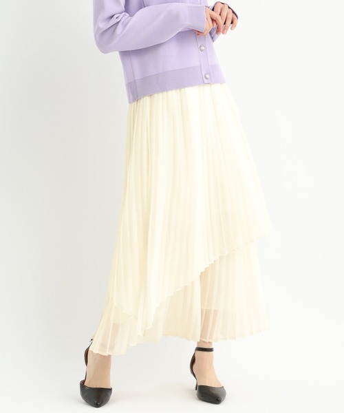 Andemiu（アンデミュウ）の「プリーツティアードスカート632906（スカート・レディース・アイボリー/ブラック/ホワイト/ライトブルー・FREE）」の2枚目の写真