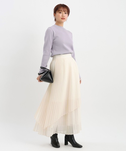 Andemiu（アンデミュウ）の「プリーツティアードスカート632906（スカート・レディース・アイボリー/ブラック/ホワイト/ライトブルー・FREE）」の15枚目の写真