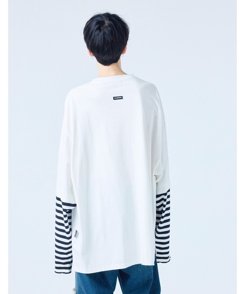 Little sunny bite(リトルサニーバイト)の「★Little sunny bite★stranger things x little sunny bite graphic fake layered long tee(Tシャツ/カットソー・レディース・ピンク/ホワイト/ブラック・MEDIUM/SMALL)」の4枚目の写真