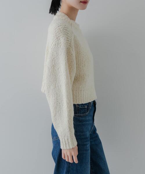 URBAN RESEARCH（アーバンリサーチ）の「バルキーブークレニット（ニット/セーター・レディース・オフホワイト/ブラック系その他/ピンク・FREE）」の6枚目の写真