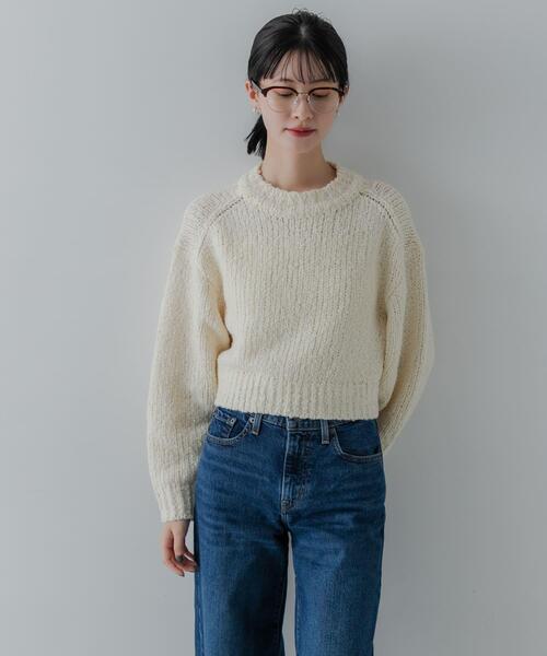 URBAN RESEARCH（アーバンリサーチ）の「バルキーブークレニット（ニット/セーター・レディース・オフホワイト/ブラック系その他/ピンク・FREE）」の7枚目の写真