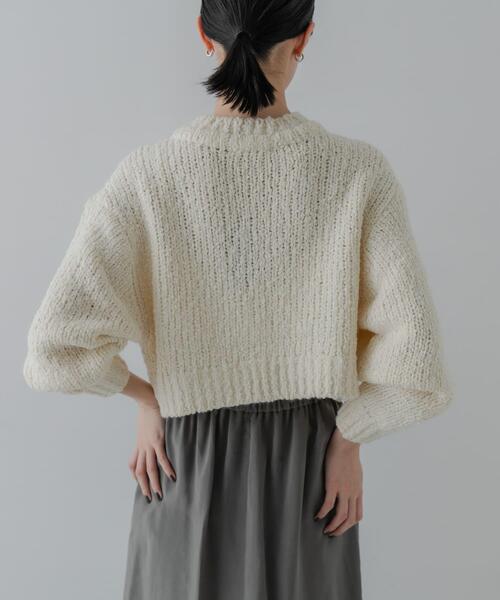 URBAN RESEARCH（アーバンリサーチ）の「バルキーブークレニット（ニット/セーター・レディース・オフホワイト/ブラック系その他/ピンク・FREE）」の9枚目の写真