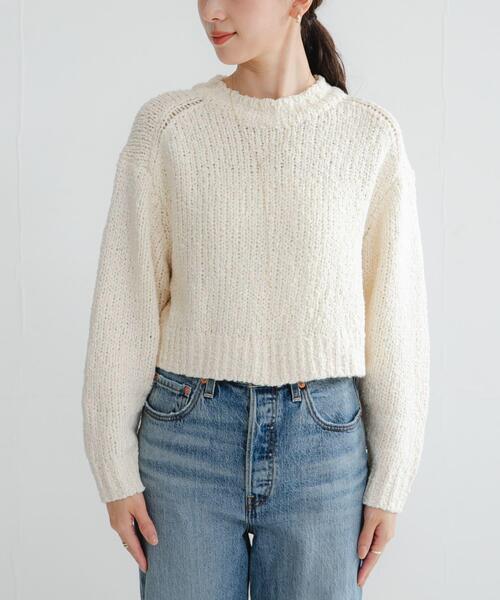 URBAN RESEARCH（アーバンリサーチ）の「バルキーブークレニット（ニット/セーター・レディース・オフホワイト/ブラック系その他/ピンク・FREE）」の11枚目の写真