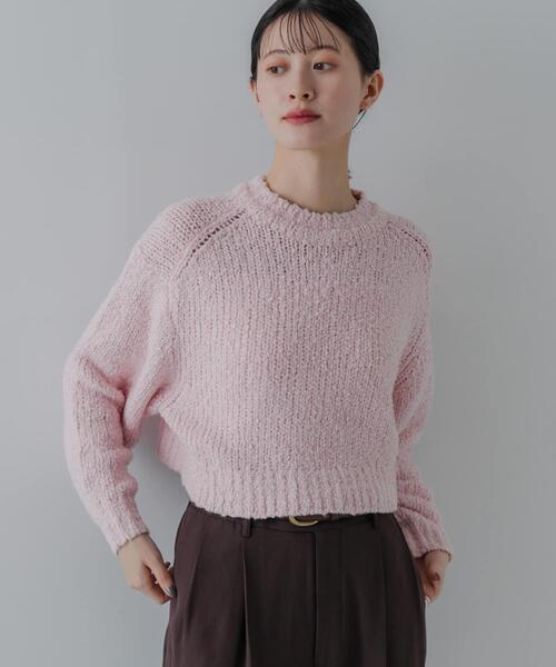 roughlow ブークレショートニット 新品未使用 ピンク roughlow ブークレショートニット ピンク - メルカリ