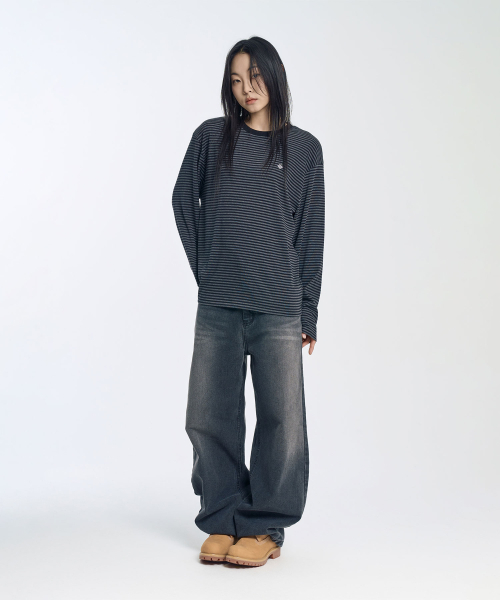 SLOW RECORD HOUSE(スローレコードハウス)の「ストライプロングスリーブ_ブラック(Tシャツ/カットソー・レディース・その他・MEDIUM/LARGE)」の13枚目の写真