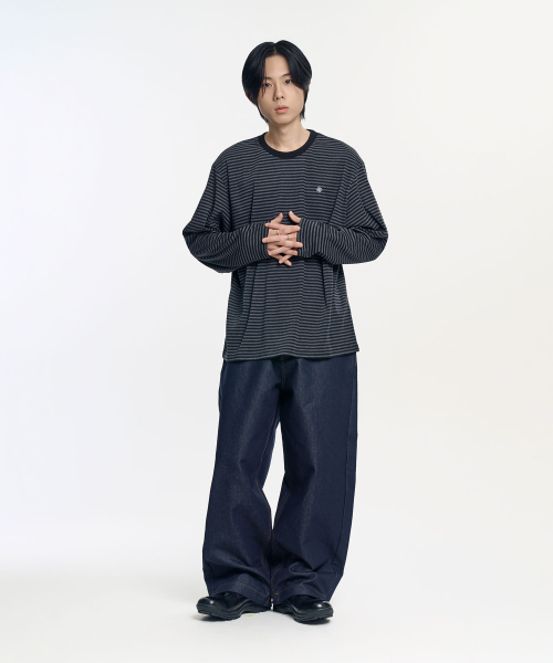 SLOW RECORD HOUSE(スローレコードハウス)の「ストライプロングスリーブ_ブラック(Tシャツ/カットソー・レディース・その他・MEDIUM/LARGE)」の12枚目の写真