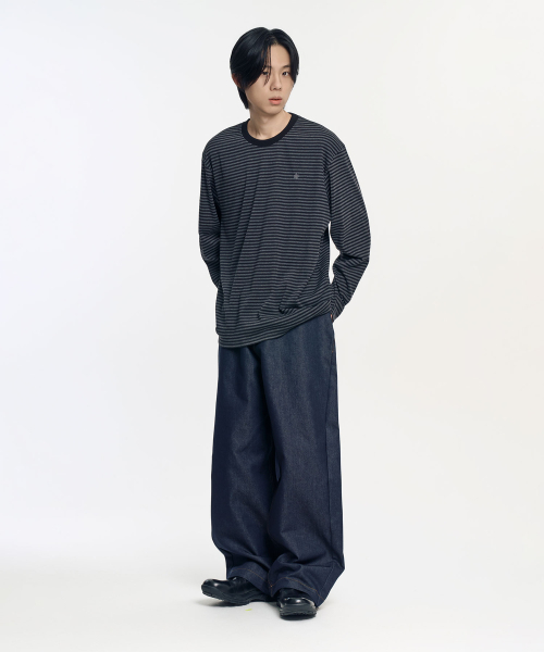 SLOW RECORD HOUSE(スローレコードハウス)の「ストライプロングスリーブ_ブラック(Tシャツ/カットソー・レディース・その他・MEDIUM/LARGE)」の11枚目の写真