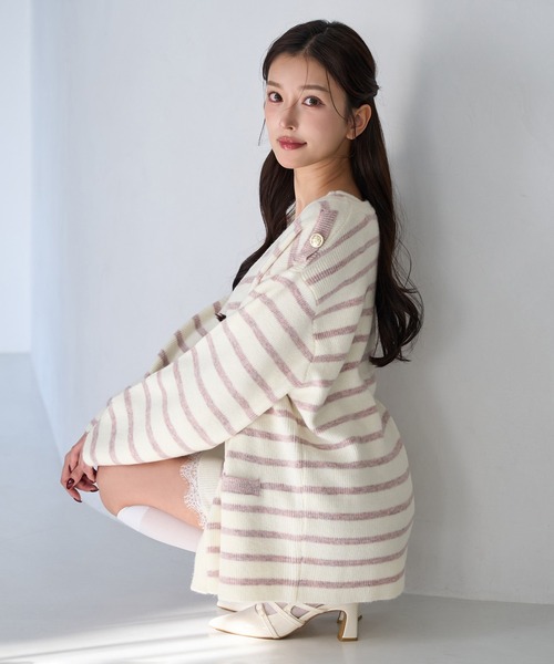 Seemi. byNICECLAUP（ シーミーバイナイスクラップ）の「【Seemi.】2枚セットニットワンピース（ワンピース・レディース・ホワイト×ピンク/ネイビー×ホワイト/ホワイト×ブラック・FREE）」の20枚目の写真