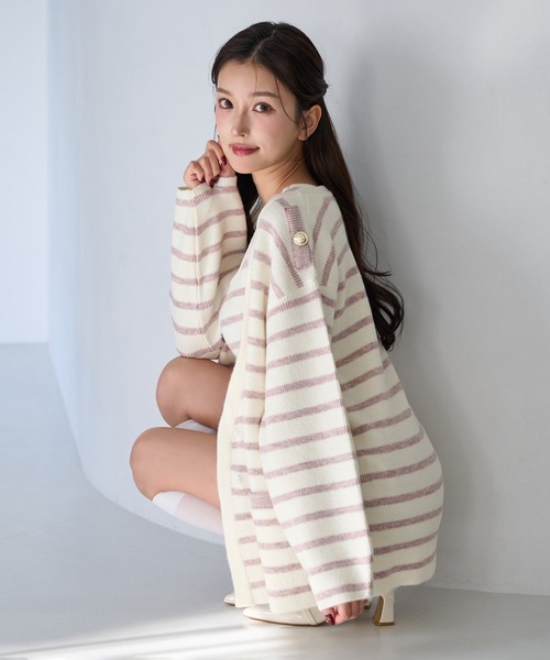 Seemi. byNICECLAUP（ シーミーバイナイスクラップ）の「【Seemi.】2枚セットニットワンピース（ワンピース・レディース・ホワイト×ピンク/ネイビー×ホワイト/ホワイト×ブラック・FREE）」の21枚目の写真