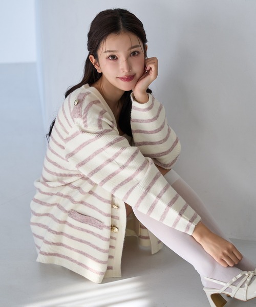 Seemi. byNICECLAUP（ シーミーバイナイスクラップ）の「【Seemi.】2枚セットニットワンピース（ワンピース・レディース・ホワイト×ピンク/ネイビー×ホワイト/ホワイト×ブラック・FREE）」の22枚目の写真