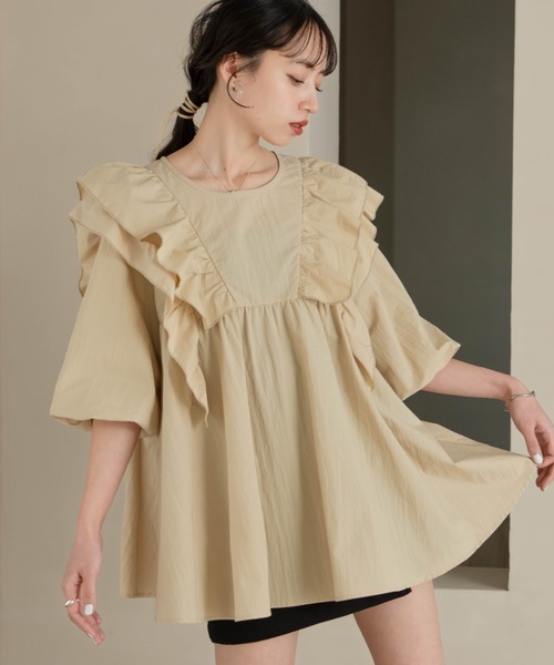 hinari【新品・未使用・タグ付き】ボリュームフリルブラウス ボリュームフリルブラウス（シャツ/ブラウス）｜hinari（ヒナリ）の