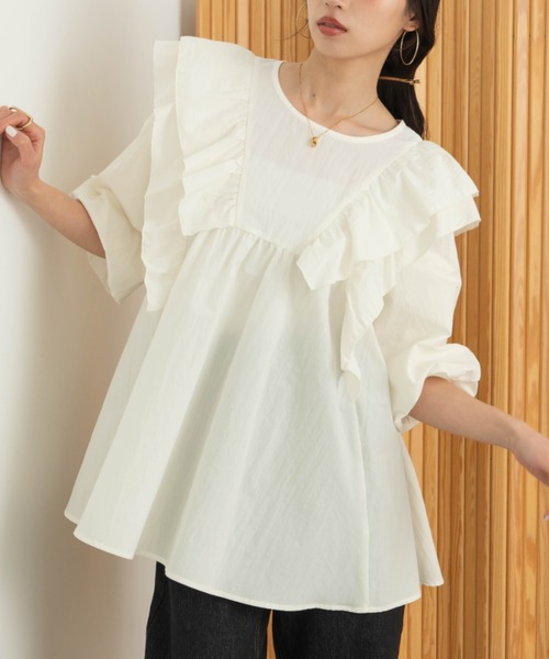 hinari【新品・未使用・タグ付き】ボリュームフリルブラウス ボリュームフリルブラウス（シャツ/ブラウス）｜hinari（ヒナリ）の