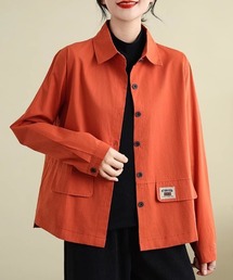 シャツジャケット」に該当するオレンジ/橙色系のファッション通販