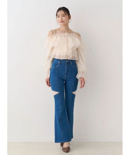 MERCURYDUO（マーキュリーデュオ）の「オフショルラッフルブラウス（シャツ/ブラウス・レディース・アイボリー/ピンク/ミント・FREE）」の14枚目の写真