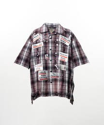 Maison MIHARA YASUHIRO | Embellished Sticker Short Sleeve Check Shirt(シャツ/ブラウス)