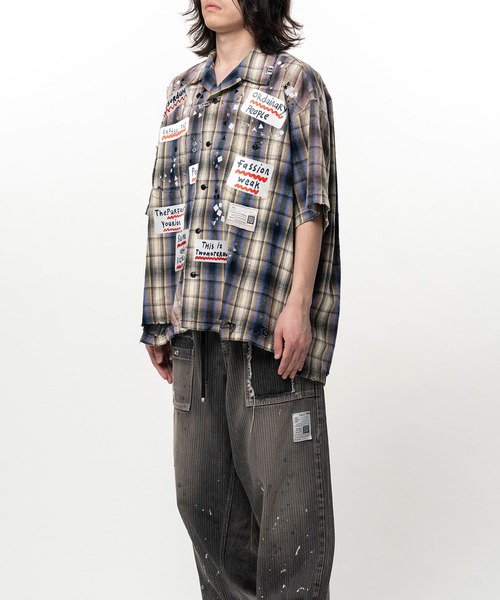 Maison MIHARA YASUHIRO(メゾンミハラヤスヒロ)の「Embellished Sticker Short Sleeve Check Shirt(シャツ/ブラウス・メンズ・ブラック/ピンク・46/44)」の10枚目の写真