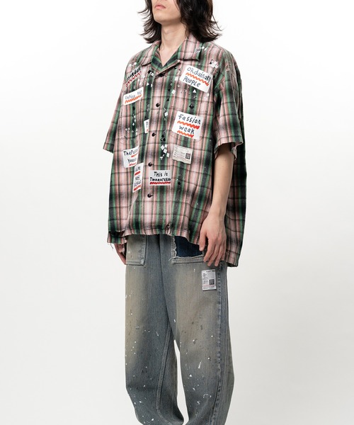 Maison MIHARA YASUHIRO(メゾンミハラヤスヒロ)の「Embellished Sticker Short Sleeve Check Shirt(シャツ/ブラウス・メンズ・ブラック/ピンク・46/44)」の16枚目の写真