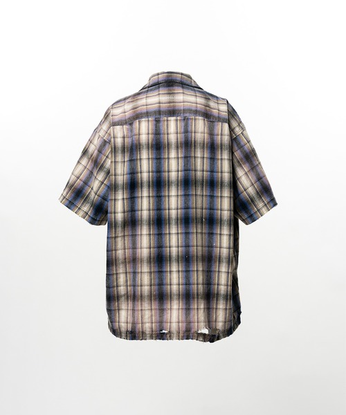 Maison MIHARA YASUHIRO(メゾンミハラヤスヒロ)の「Embellished Sticker Short Sleeve Check Shirt(シャツ/ブラウス・メンズ・ブラック/ピンク・46/44)」の8枚目の写真