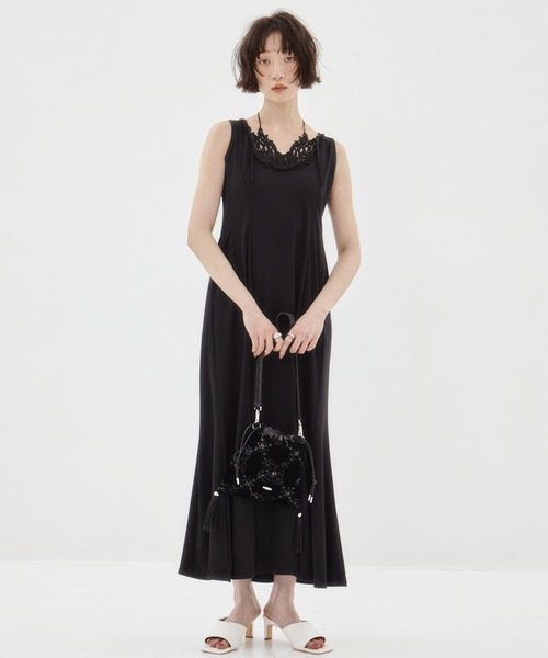 tanakadaisuke(タナカダイスケ)の「【tanakadaisuke/タナカダイスケ】palace tiles quilted drawstring bag/パレスタイルズキルテッドドローストリングバッグ(ショルダーバッグ・レディース・ブラック・FREE)」の8枚目の写真