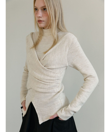 MOIFAIRE（モイフェア）の「LAYERED WRAP T-SHIRT / IVORY（Tシャツ/カットソー）」