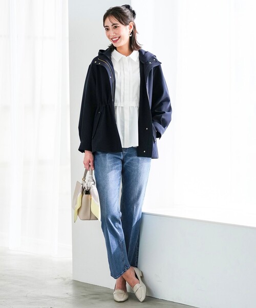 ANY SIS（エニィスィス）の「センタープレスセミフレア デニム（デニムパンツ・レディース・ネイビー系/ダルブルー系・X-SMALL）」の11枚目の写真