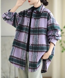 セール】シャギーチェック ダブルジップブルゾン/SHAGGY CHECK COAT
