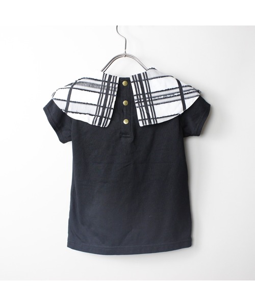 maarook(マルーク)の「シアーフリンジチェック衿天竺Tシャツ(Tシャツ/カットソー・キッズ・ブラック/パープル・130cm/120cm/110cm/100cm/90cm)」の13枚目の写真