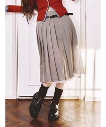 LILY BROWN | ベルト付きレースプリーツスカート(スカート)