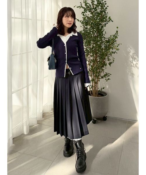 LILY BROWN(リリーブラウン)の「ベルト付きレースプリーツスカート(スカート・レディース・ベージュ/ネイビー/チェック・0/1)」の15枚目の写真