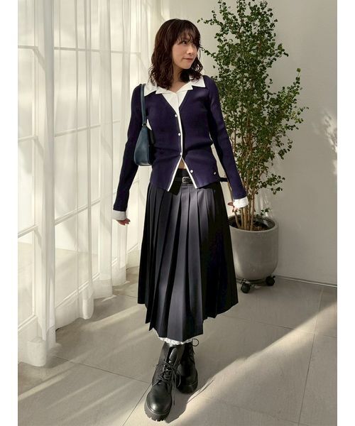 LILY BROWN(リリーブラウン)の「ベルト付きレースプリーツスカート(スカート・レディース・ベージュ/ネイビー/チェック・0/1)」の17枚目の写真