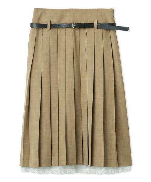 ベルト付きレースプリーツスカート（スカート）｜LILY BROWN（リリー