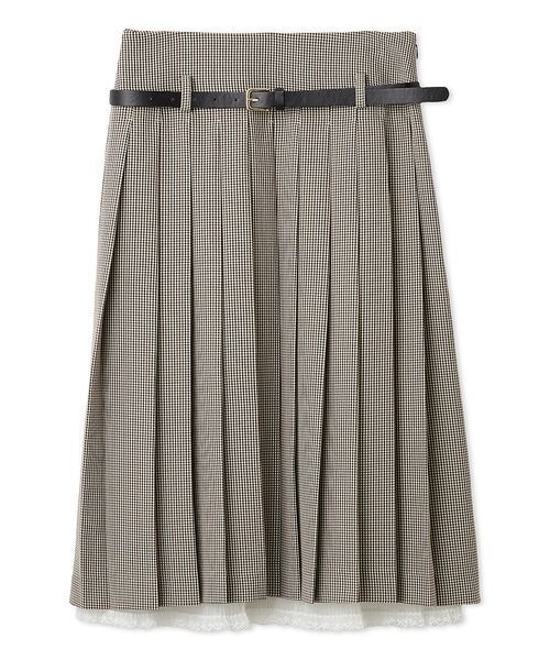 LILY BROWN(リリーブラウン)の「ベルト付きレースプリーツスカート(スカート・レディース・ベージュ/ネイビー/チェック・0/1)」の20枚目の写真