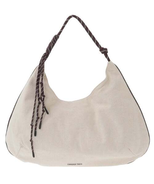 CONVERSE TOKYO(コンバーストウキョウ)の「ROPE HANDLE LINEN SHOULDER BAG(ショルダーバッグ・レディース・ブラウン/ブラック・FREE)」の1枚目の写真