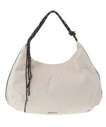 ROPE HANDLE LINEN SHOULDER BAG
