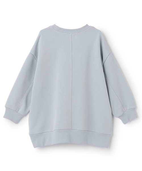 b・ROOM（ビールーム）の「【デイリースタンダードウェアシリーズ】【吸水速乾】ぷくっとオーバーサイズの配色ステッチスウェット（スウェット・キッズ・オフホワイト/トップグレー/パープル/ダークブラウン/ブラック/ブルーグレー/ライトピンク・150cm/130cm/100cm/140cm/120cm/110cm）」の17枚目の写真