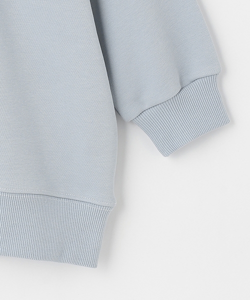 b・ROOM（ビールーム）の「【デイリースタンダードウェアシリーズ】【吸水速乾】ぷくっとオーバーサイズの配色ステッチスウェット（スウェット・キッズ・オフホワイト/トップグレー/パープル/ダークブラウン/ブラック/ブルーグレー/ライトピンク・150cm/130cm/100cm/140cm/120cm/110cm）」の19枚目の写真