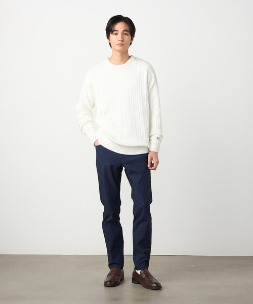 COMME CA ISM（コムサイズム）の「ケーブル柄 クルーネックプルオーバー（ニット/セーター・メンズ・グリーン/オフホワイト/ネイビー・LARGE/MEDIUM）」の10枚目の写真