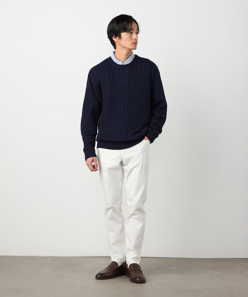 COMME CA ISM（コムサイズム）の「ケーブル柄 クルーネックプルオーバー（ニット/セーター・メンズ・グリーン/オフホワイト/ネイビー・LARGE/MEDIUM）」の18枚目の写真