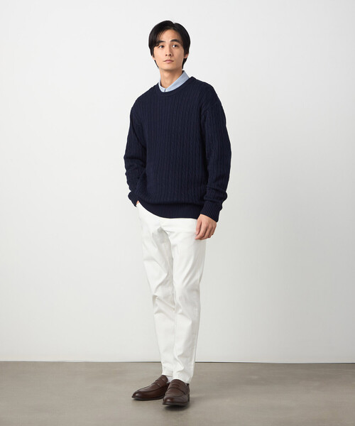 COMME CA ISM（コムサイズム）の「ケーブル柄 クルーネックプルオーバー（ニット/セーター・メンズ・グリーン/オフホワイト/ネイビー・LARGE/MEDIUM）」の15枚目の写真