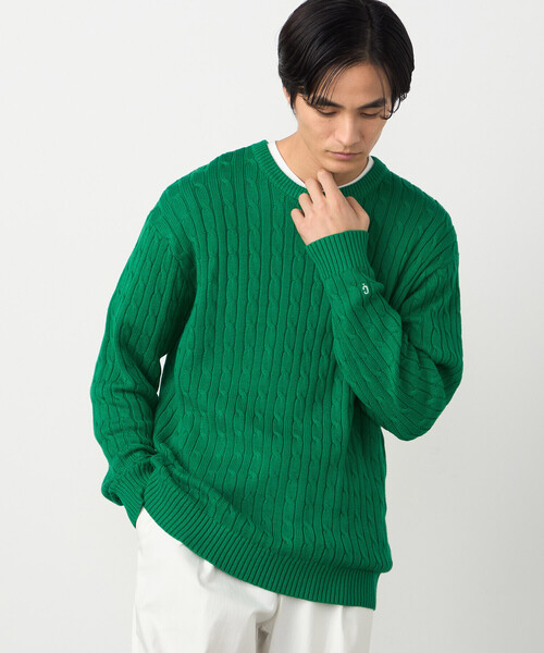COMME CA ISM（コムサイズム）の「ケーブル柄 クルーネックプルオーバー（ニット/セーター・メンズ・グリーン/オフホワイト/ネイビー・LARGE/MEDIUM）」の17枚目の写真