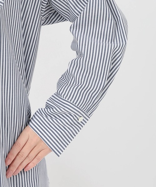 STRAWBERRY-FIELDS（ストロベリーフィールズ）の「シルキーストライプ/シルキーブロード_ボウタイシャツ（シャツ/ブラウス・レディース・ストライプ/ホワイト・2）」の6枚目の写真