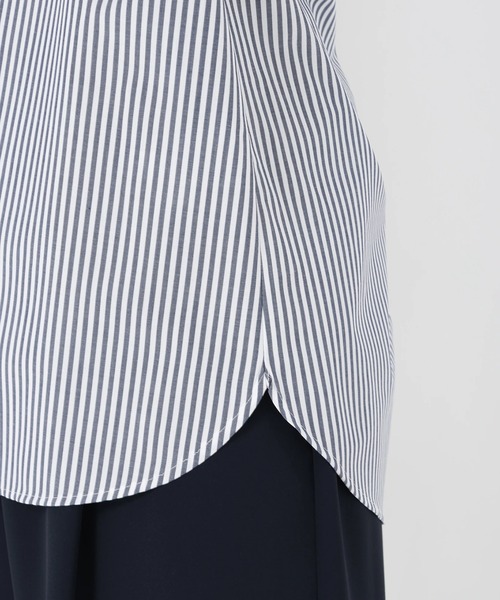 STRAWBERRY-FIELDS（ストロベリーフィールズ）の「シルキーストライプ/シルキーブロード_ボウタイシャツ（シャツ/ブラウス・レディース・ストライプ/ホワイト・2）」の4枚目の写真