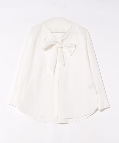 STRAWBERRY-FIELDS（ストロベリーフィールズ）の「シルキーストライプ/シルキーブロード_ボウタイシャツ（シャツ/ブラウス・レディース・ストライプ/ホワイト・2）」の13枚目の写真