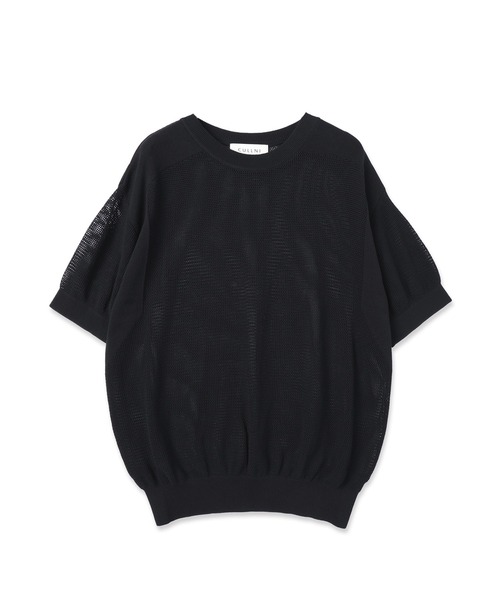 CULLNI(クルニ)の「Airy Mesh Contrast Panel Short Sleeve Knit(ニット/セーター・メンズ・アッシュブラウン/ダークネイビー/ダークグレー/ブラック・0/2/1)」の2枚目の写真