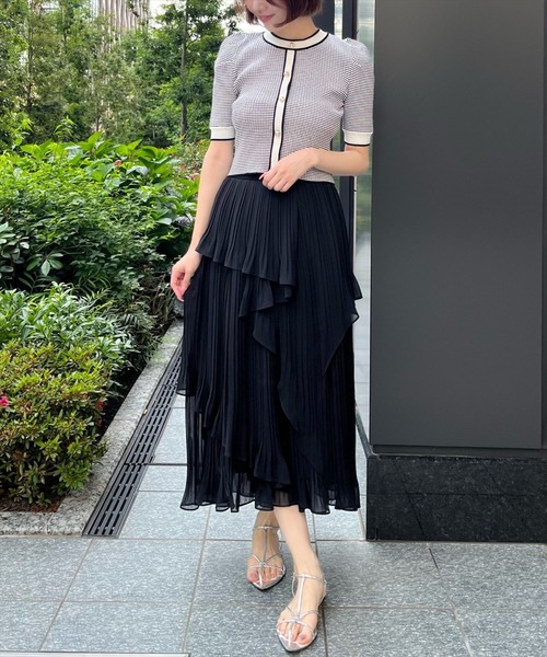 AND COUTURE(アンドクチュール)の「ティアードプリーツスカート(スカート・レディース・グリーン/アイボリー/ブラック・FREE)」の18枚目の写真