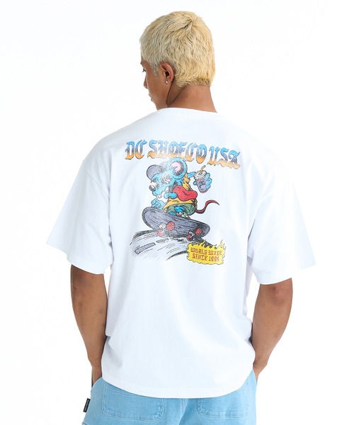 DC（ディーシー）の「DC/ディーシー 半袖 Tシャツ ロゴ バックプリント DST261027（Tシャツ/カットソー・メンズ・スミクロ/ホワイト・XL/M/L/2XL）」の4枚目の写真
