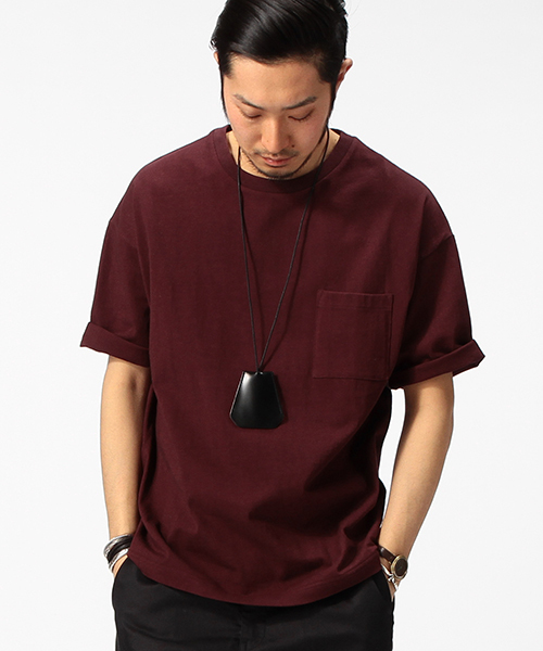 B:MING by BEAMS(ビーミングバイビームス)の「【一部予約】【Begin6月号掲載】ビーミング by ビームス / "HEAVY WEIGHT" ドロップショルダーポケットTシャツ(Tシャツ/カットソー・メンズ・ホワイト/カーキ/ワイン/ネイビー・SMALL/MEDIUM/X-LARGE/LARGE)」の4枚目の写真