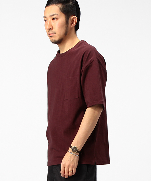B:MING by BEAMS(ビーミングバイビームス)の「【一部予約】【Begin6月号掲載】ビーミング by ビームス / "HEAVY WEIGHT" ドロップショルダーポケットTシャツ(Tシャツ/カットソー・メンズ・ホワイト/カーキ/ワイン/ネイビー・SMALL/MEDIUM/X-LARGE/LARGE)」の6枚目の写真