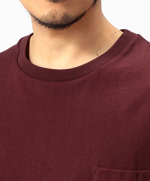 B:MING by BEAMS(ビーミングバイビームス)の「【一部予約】【Begin6月号掲載】ビーミング by ビームス / "HEAVY WEIGHT" ドロップショルダーポケットTシャツ(Tシャツ/カットソー・メンズ・ホワイト/カーキ/ワイン/ネイビー・SMALL/MEDIUM/X-LARGE/LARGE)」の8枚目の写真